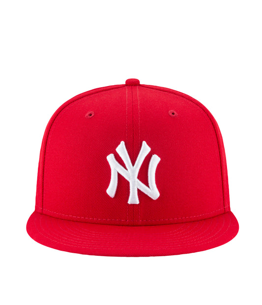 5950 YANKEES WHITE ON RED FITTED HAT