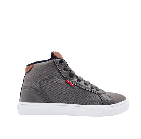 KIDS LEVI'S CLIFF CANVAS SPORT HIGH TOP SHOES (CHARCOAL/NAVY)