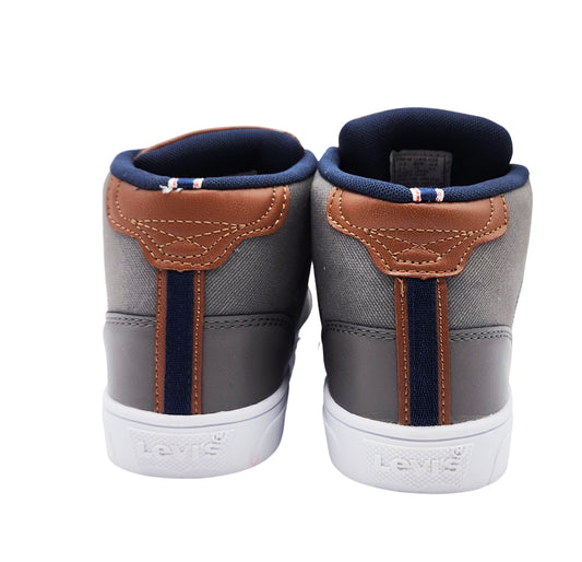 KIDS LEVI'S CLIFF CANVAS SPORT HIGH TOP SHOES (CHARCOAL/NAVY)