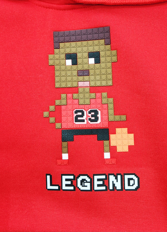 SWITCH REMARKABLE MEN'S LEGEND FLEECE HOODIE W/ PATCHES (RED)