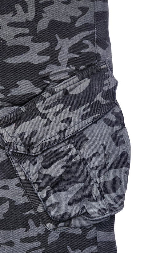 MEN'S ONE CULTURE CARGO DENIM JOGGER PANTS (BLACK CAMO)