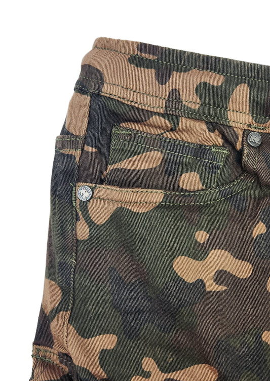 MEN'S ONE CULTURE CARGO DENIM JOGGER PANTS (GREEN CAMO)