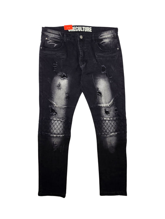 MEN'S WAIST SIZE 38 JEANS/PANTS UPTO 70% OFF (FINAL SALE CLEARANCE) 38X32 RIPPED SLIM FIT WASHED BLACK