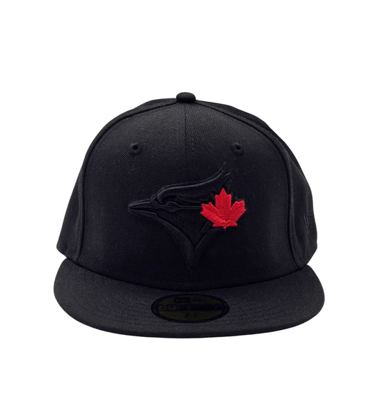 59FIFTY MEN'S MLB TORONTO BLUE JAYS BLACK W/ RED LEAF FITTED HAT