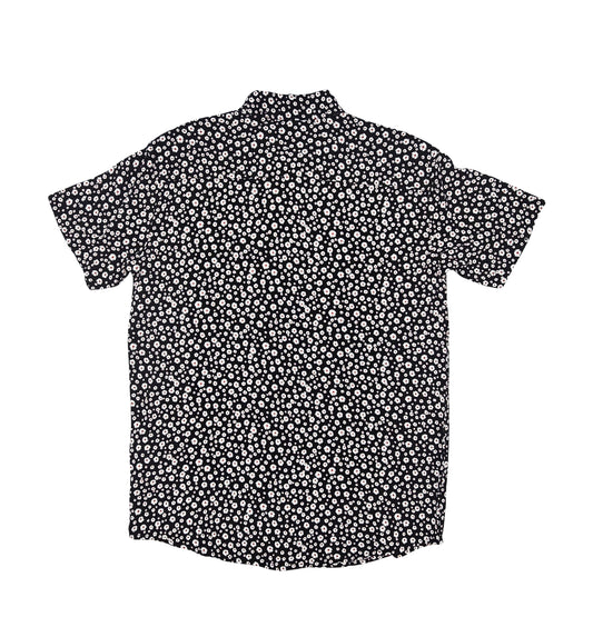 SPRINGFIELD MEN'S SHORT SLEEVES PRINTED BUTTON-UP SHIRT (BLACK/RED)