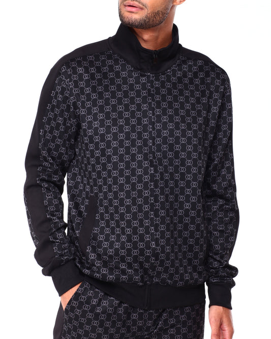 SWITCH MEN'S TWO TONE PREMIUM PATTERN 2-PIECE TRACKSET (BLACK)