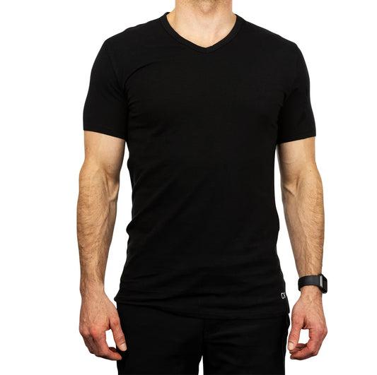 CALVIN KLEIN MEN'S V-NECK 4 T-SHIRTS PACK (BLACK)