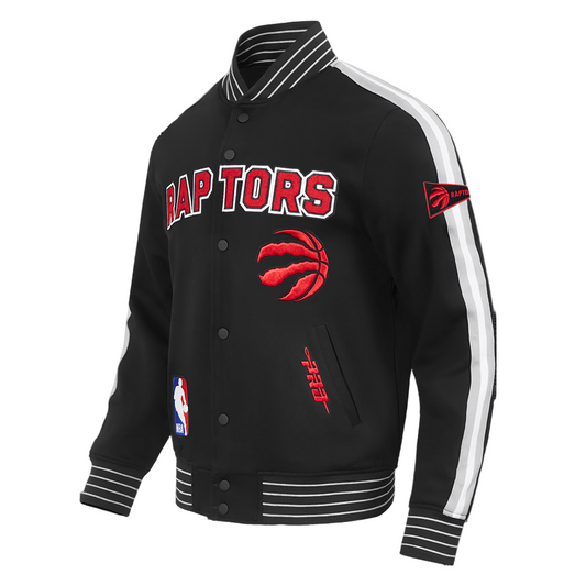 PRO STANDARD NBA TORONTO RAPTORS PRO GAME DAY MEN'S BLACK/RED DOUBLE KNIT JACKET