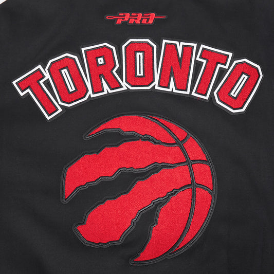 PRO STANDARD NBA TORONTO RAPTORS PRO GAME DAY MEN'S BLACK/RED DOUBLE KNIT JACKET