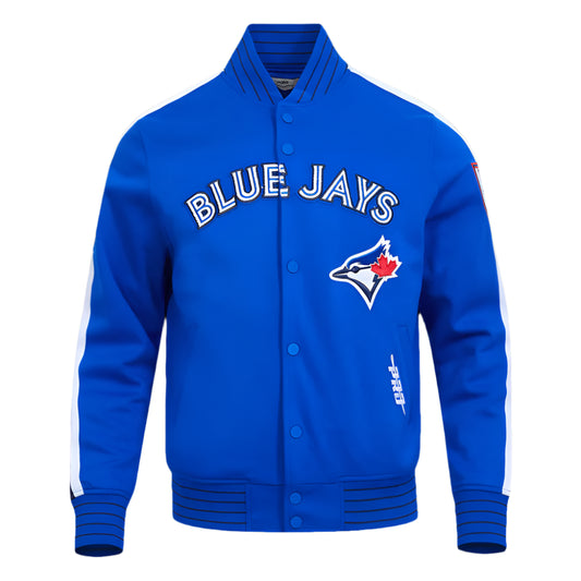 PRO STANDARD MLB TORONTO BLUE JAYS CURRENT LOGO PRO GAME DAY MEN'S ROYAL BLUE DOUBLE KNIT JACKET