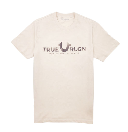 TRUE RELIGION FOIL LOGO CREW NECK TEE (TAPIOCA)