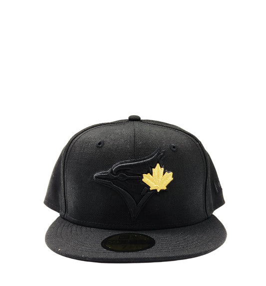 59FIFTY NEW ERA TORONTO BLUE JAYS GOLD LEAF LOGO BLACK FITTED HAT