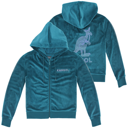 KANGOL WOMEN'S VELOUR CRYSTAL TRACKSET (SPRUCE GREEN)