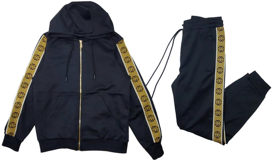 2 PCS FANCY MODERNO TRACKSUIT (BLACK MJST-567)