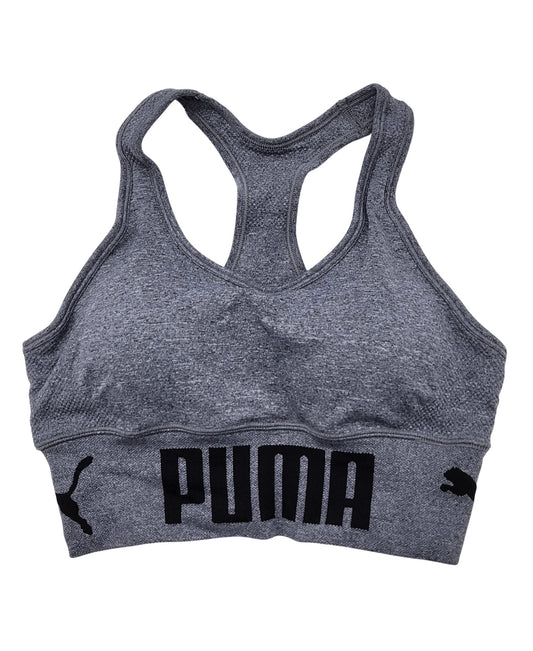PUMA MEDIUM GREY SEAMLESS SPORTS BRA