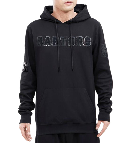 PRO STANDARD MEN'S NBA TORONTO RAPTORS ALL BLACK PULLOVER HOODIE