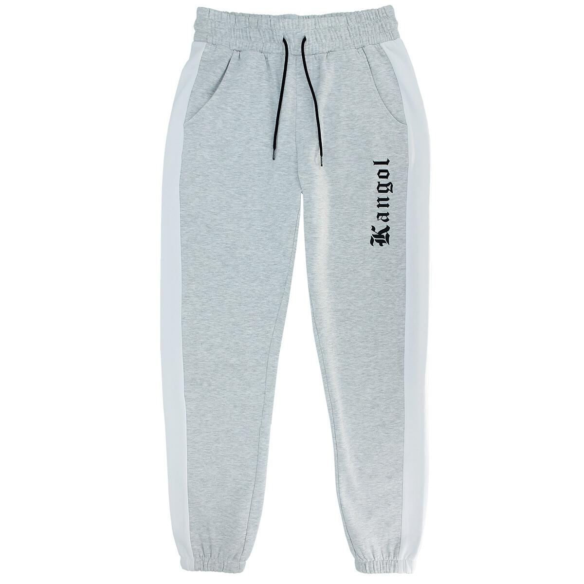 KANGOL MEN'S LOGO PRINT FLEECE TRACKSET (GREY)