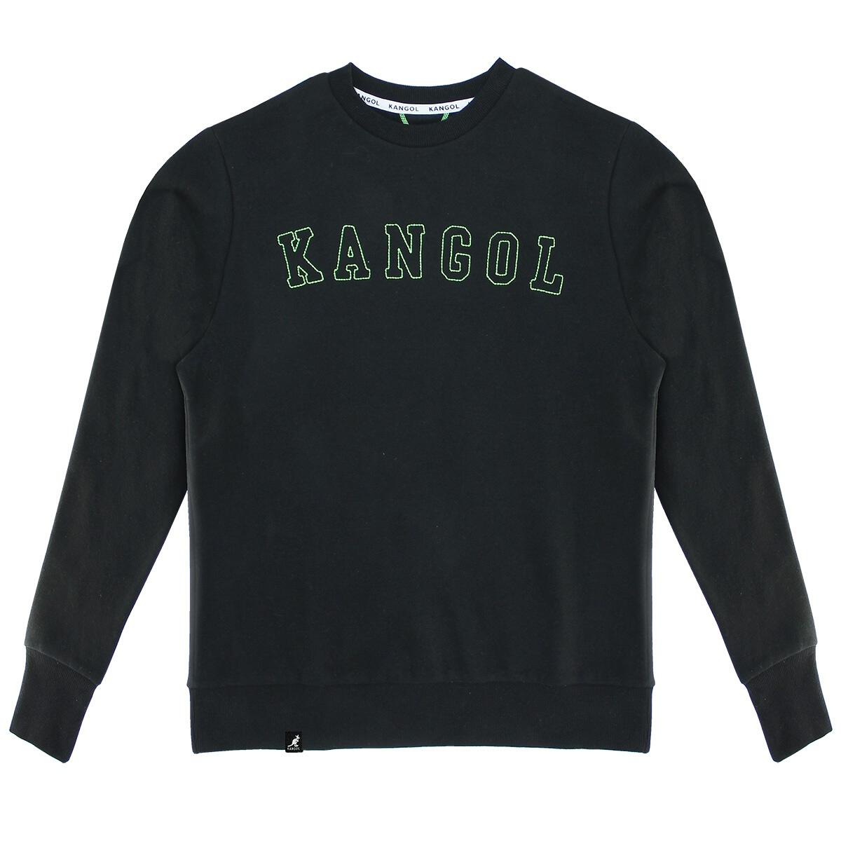 KANGOL EMBROIDERED STICHED CREWNECK SWEATER (BLACK)