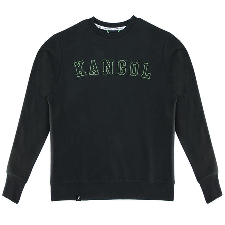 KANGOL EMBROIDERED STICHED CREWNECK SWEATER (BLACK)