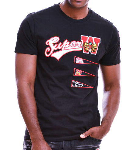 SWITCH MEN'S VARSITY T-SHIRT W/PATCHES (BLACK)