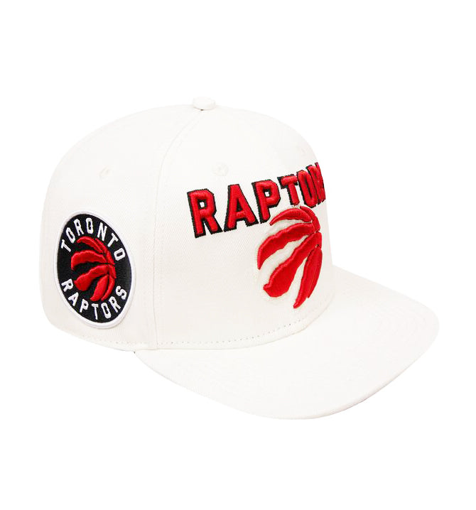 PRO STANDARD NBA TORONTO RAPTORS RETRO CLASSIC UNISEX LOGO WOOL EGGSHELL/RED SNAPBACK HAT