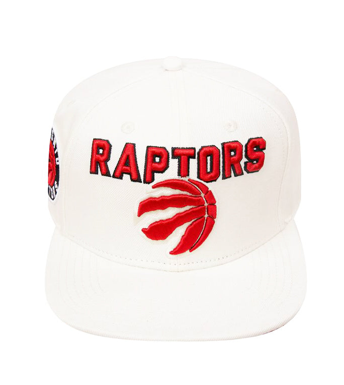 PRO STANDARD NBA TORONTO RAPTORS RETRO CLASSIC UNISEX LOGO WOOL EGGSHELL/RED SNAPBACK HAT