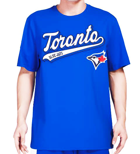 PRO STANDARD MLB TORONTO BLUE JAYS SCRIPT TAIL MEN'S ROYAL BLUE T-SHIRT