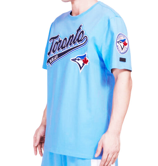 PRO STANDARD MLB TORONTO BLUE JAYS SCRIPT TAIL MEN'S LIGHT BLUE T-SHIRT