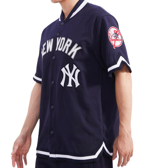 PRO STANDARD MLB NEW YORK YANKEES CLASSIC MEN'S WARM UP NAVY SHORT SLEEVE JACKET