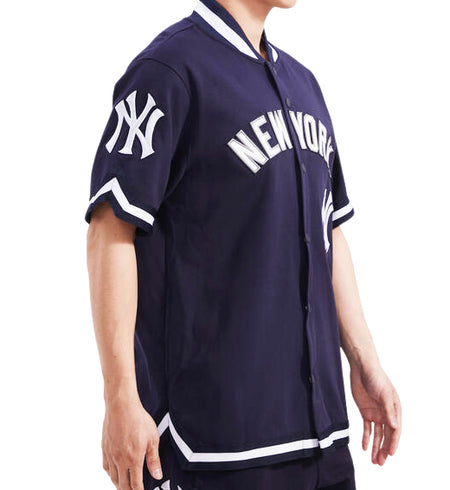 PRO STANDARD MLB NEW YORK YANKEES CLASSIC MEN'S WARM UP NAVY SHORT SLEEVE JACKET