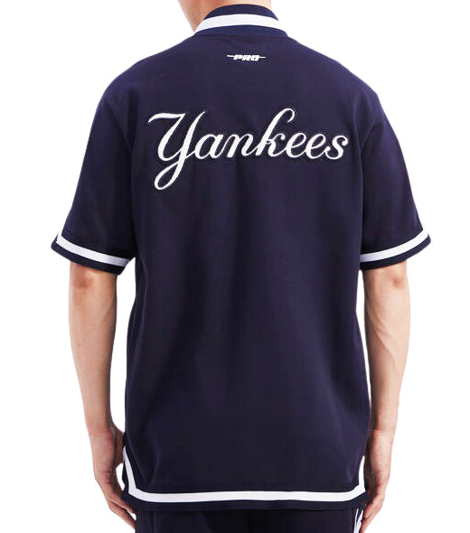 PRO STANDARD MLB NEW YORK YANKEES CLASSIC MEN'S WARM UP NAVY SHORT SLEEVE JACKET