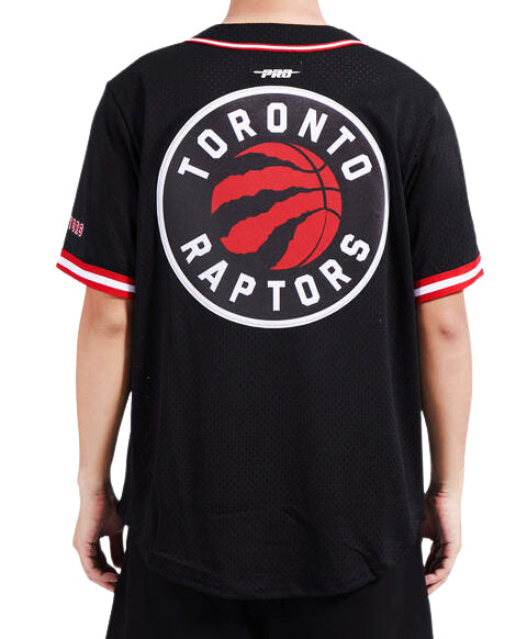 PRO STANDARD NBA TORONTO RAPTORS LOGO MEN'S MESH BUTTON UP BLACK/RED JERSEY