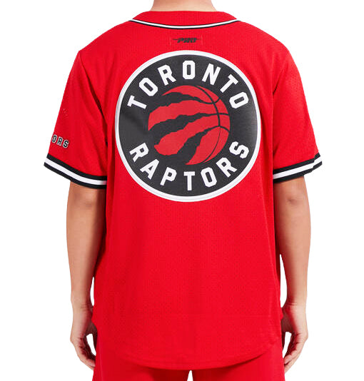 PRO STANDARD NBA TORONTO RAPTORS MEN'S MESH BUTTON UP RED JERSEY