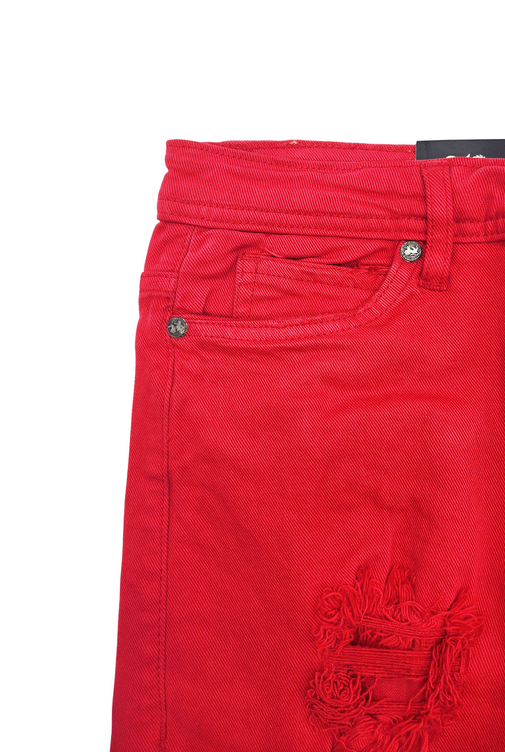 MEN'S ONE CULTURE RED SLIM FIT RIPPED JEANS