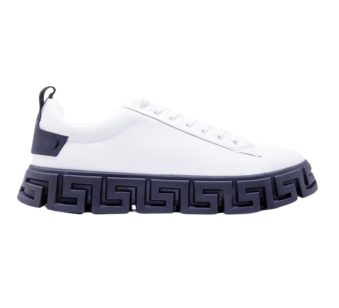 BARABAS MEN'S LOW-TOP PREMIUM SNEAKER SHOES (WHITE/BLACK)