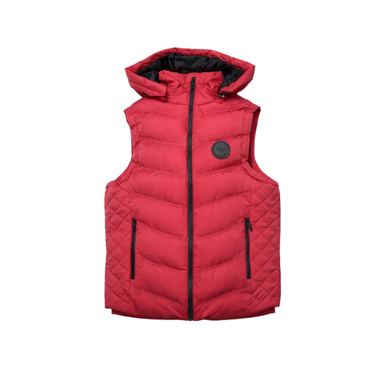 V.I.P. COLLECTION MEN'S FANCY VEST WITH DETACHABLE HOOD (RED)