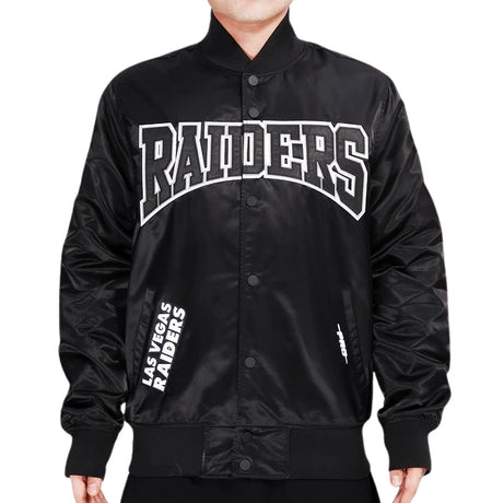 PRO STANDARD NFL LAS VEGAS RAIDERS CREST EMBLEM MEN'S SATIN JACKET