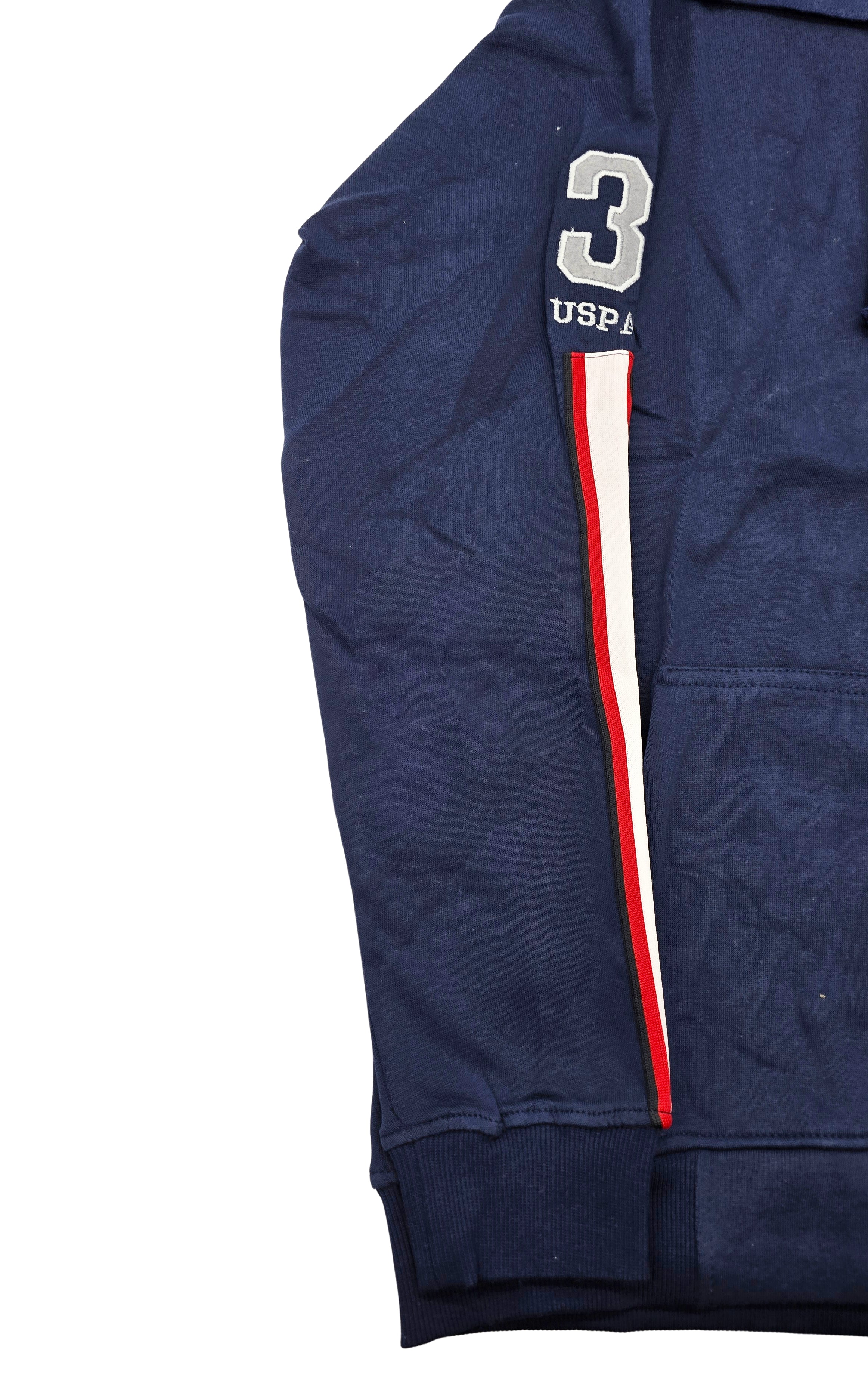 MEN'S U.S. POLO FLEECE PULLOVER HOODIE (NAVY BLUE)