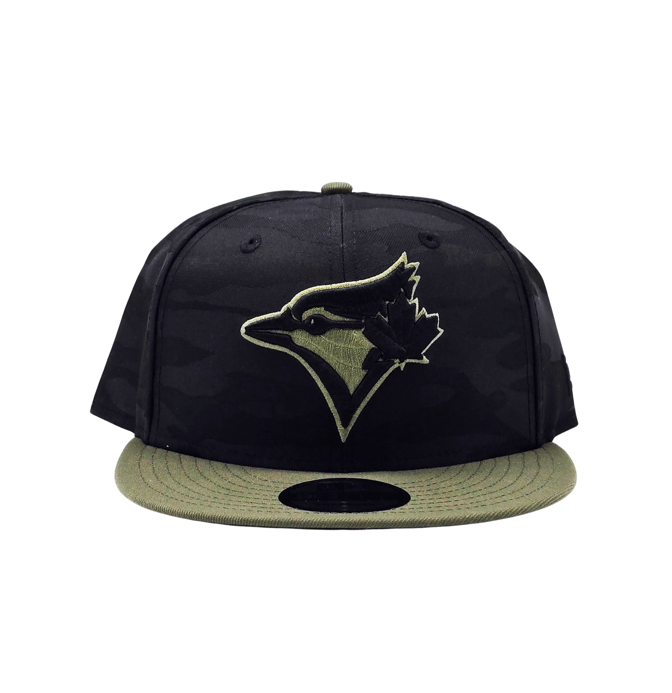 NEW ERA 9FIFTY TORONTO BLUE JAYS BLACK CAMO/OLIVE SNAPBACK HAT