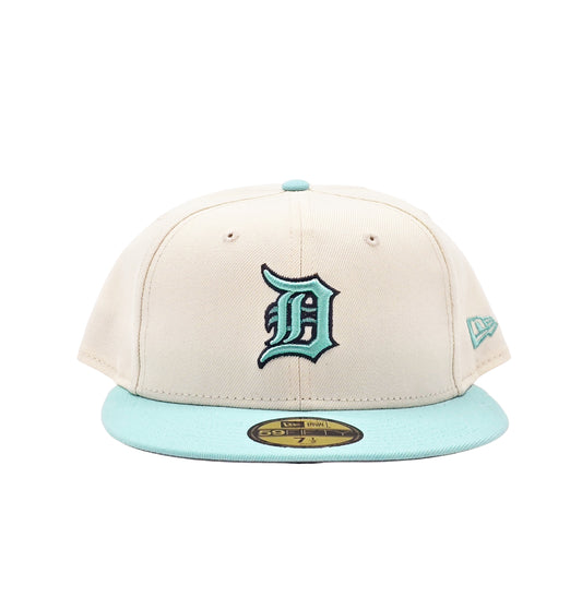 NEW ERA 59FIFTY MEN'S DETROIT TIGERS CREAM/TEAL FITTED HAT
