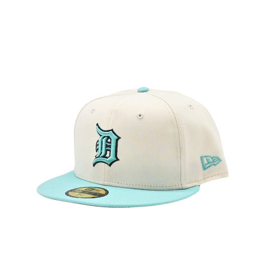 NEW ERA 59FIFTY MEN'S DETROIT TIGERS CREAM/TEAL FITTED HAT