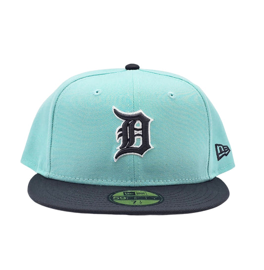 NEW ERA 59FIFTY MEN'S DETROIT TIGERS TEAL/BLACK FITTED HAT