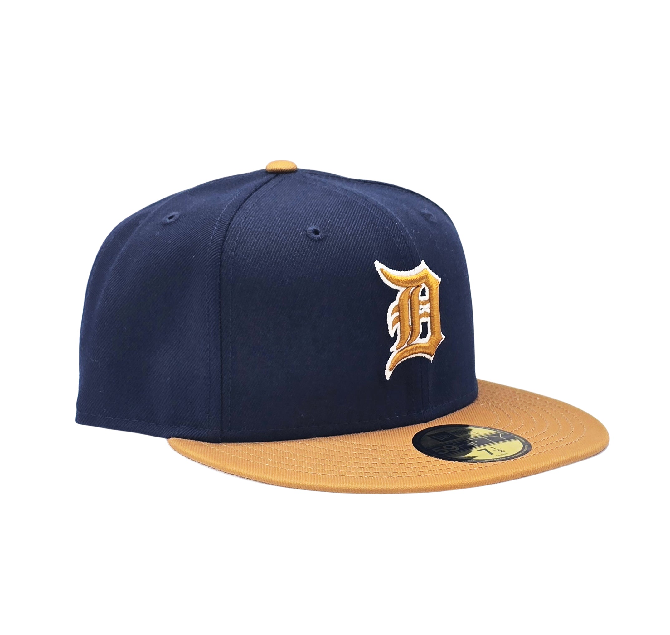 NEW ERA 59FIFTY MEN'S DETROIT TIGERS NAVY BLUE/BROWN FITTED HAT