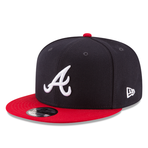 MEN'S NEW ERA MLB 9FIFTY ATLANTA BRAVES NAVY BLUE & RED SNAPBACK HAT