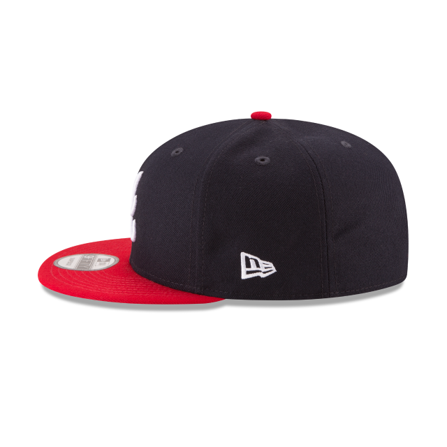 MEN'S NEW ERA MLB 9FIFTY ATLANTA BRAVES NAVY BLUE & RED SNAPBACK HAT