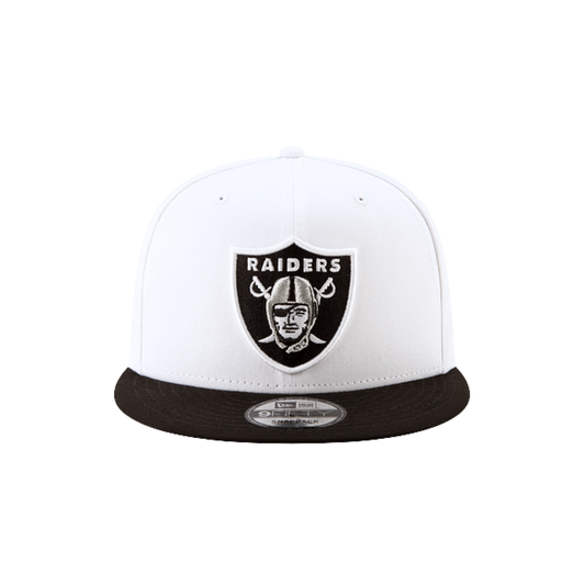 MEN'S NEW ERA NFL LAS VEGAS RAIDERS 9FIFTY WHITE & BLACK 2 TONE SNAPBACK HAT