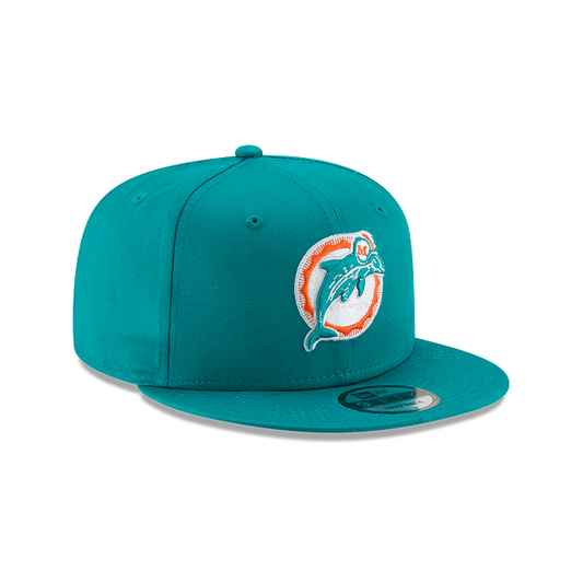MEN'S NEW ERA NFL MIAMI DOLPHINS THROWBACK LOGO 9FIFTY TEAL SNAPBACK HAT