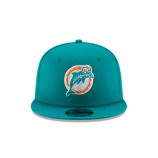 MEN'S NEW ERA NFL MIAMI DOLPHINS THROWBACK LOGO 9FIFTY TEAL SNAPBACK HAT