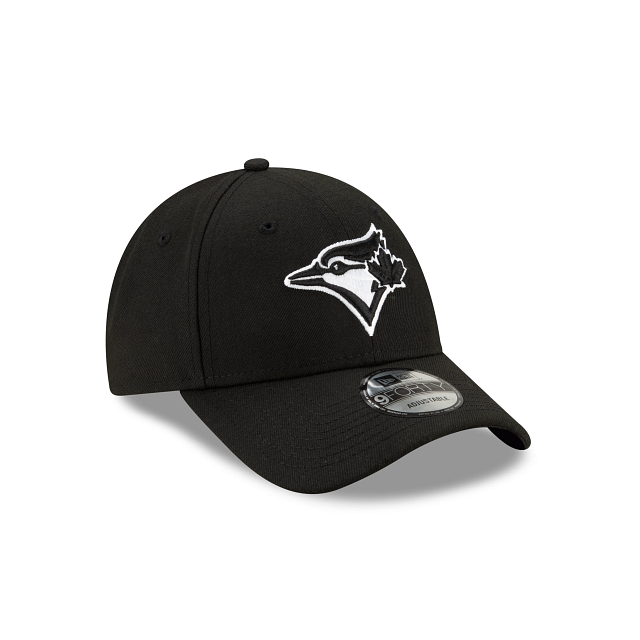 MEN'S NEW ERA MLB THE LEAGUE 9FORTY TORONTO BLUE JAYS BLACK & WHITE VELCRO ADJUSTABLE CAP