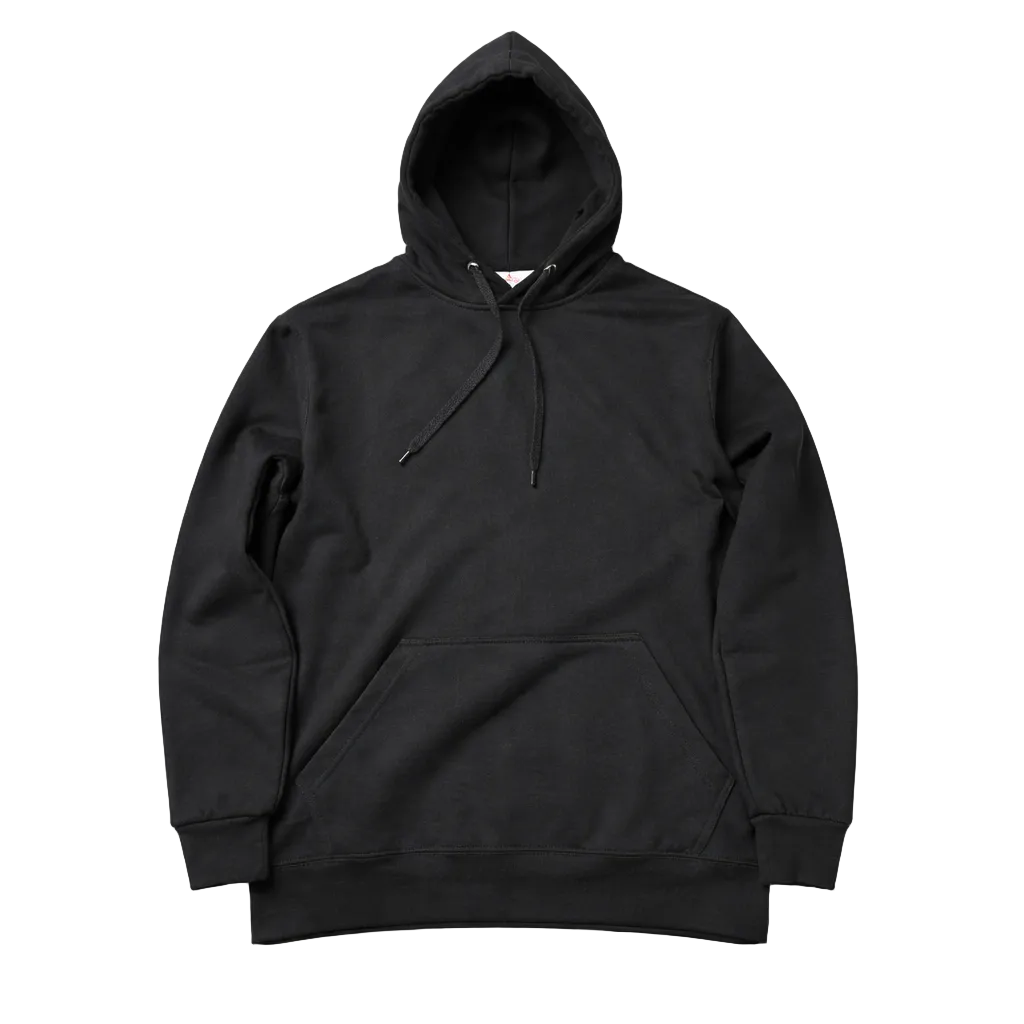 MEN'S FLEECE PULLOVER HOODIE 320 GSM HEAVY QUALITY (BLACK)